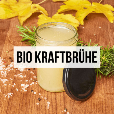 Josef's Bio Kraftbrühe immer aus Bio-Fleisch frisch zubereitet.