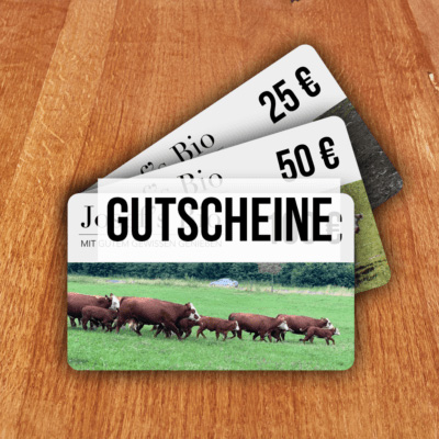 Josef's Bio Gutscheine sind das perfekte Geschenk für Bio-Fleisch Liebhaber und Gourmets.